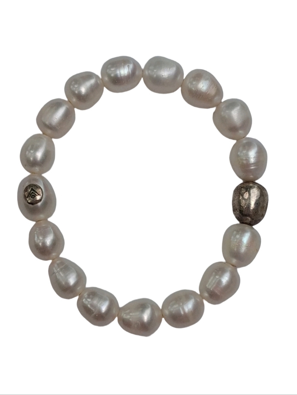 Silpada Vintage Sterling Silver & Large Baroque Freshwater Pearl Bracelet